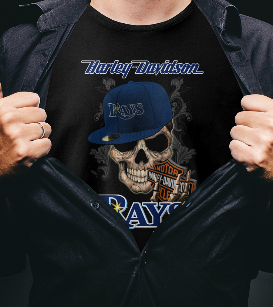 Harley Davidson Skull Rays Tampa Bay T-Shirt