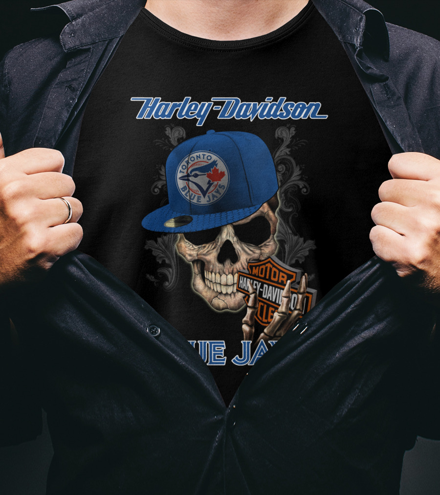Harley Davidson Toronto Blue Jays Skull T-Shirt