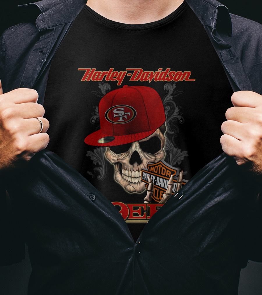 Harley Davidson Sf Skull Cap 49ers T-Shirt