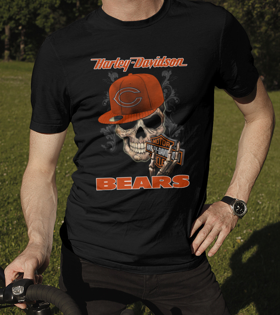 Harley Davidson Chicago Bears Skull T-Shirt