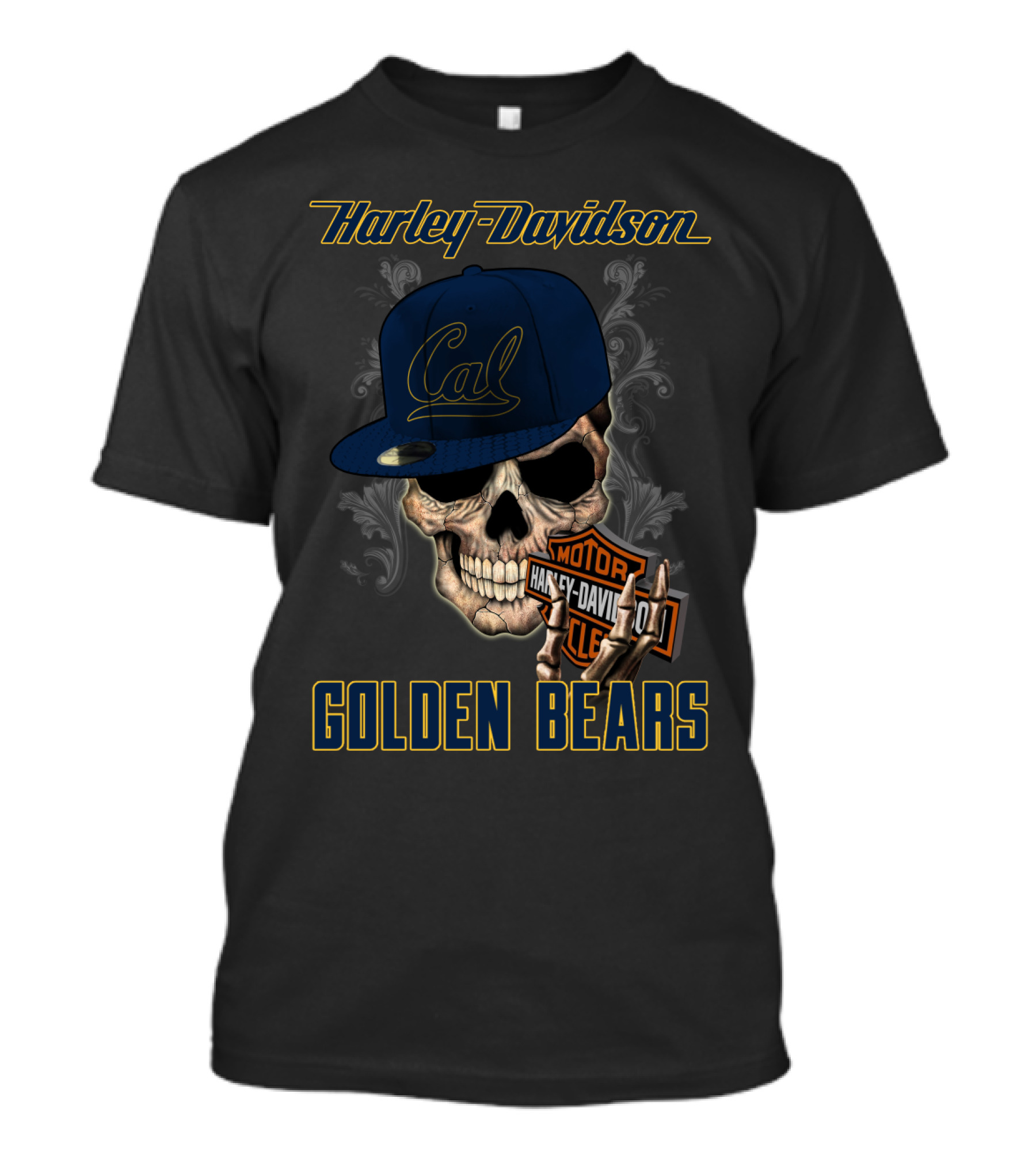 Harley Davidson Cal Skull Golden Bears T-Shirt