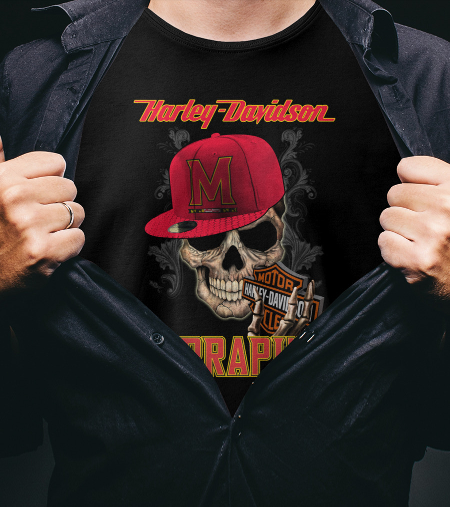 Harley Davidson Skull Maryland Terrapins T-Shirt