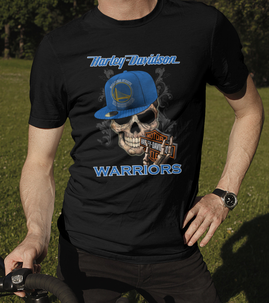 Harley Davidson Motor Skull Golden State Warriors T-Shirt