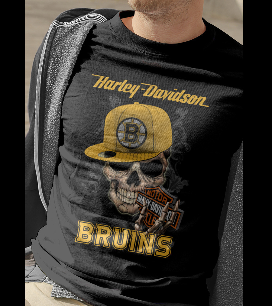 Harley Davidson Skull Boston Bruins T-Shirt