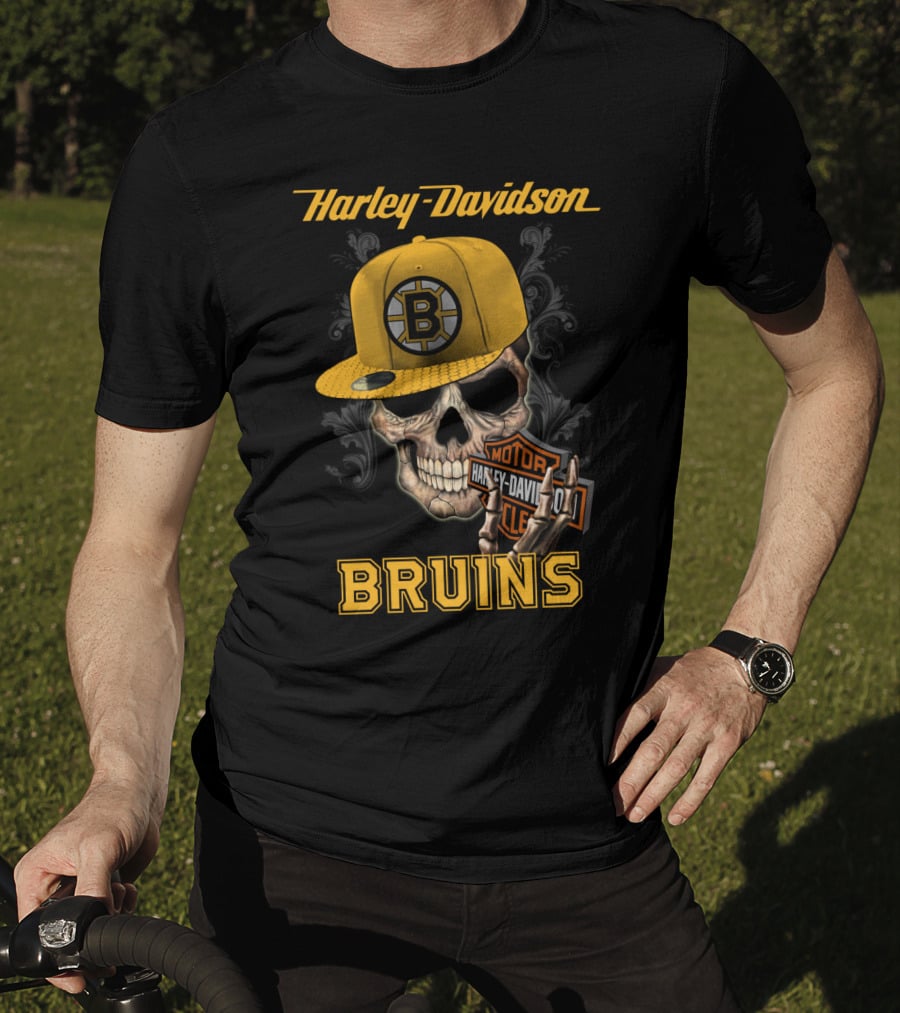 Harley Davidson Skull Boston Bruins T-Shirt