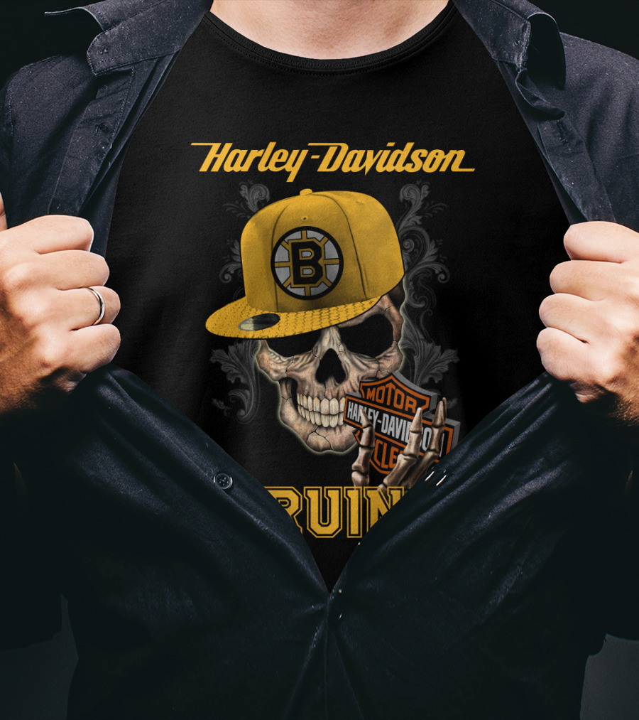 Harley Davidson Skull Boston Bruins T-Shirt