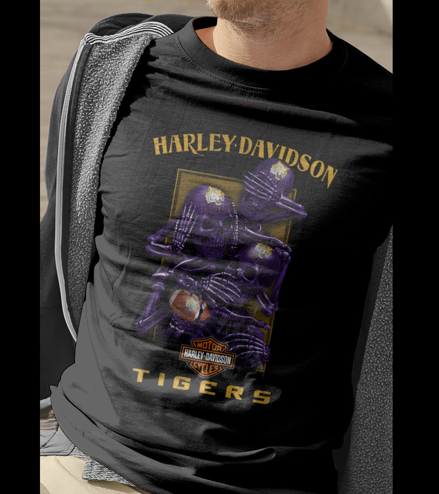 Harley Davidson Lsu Tigers Motorcycles T-Shirt