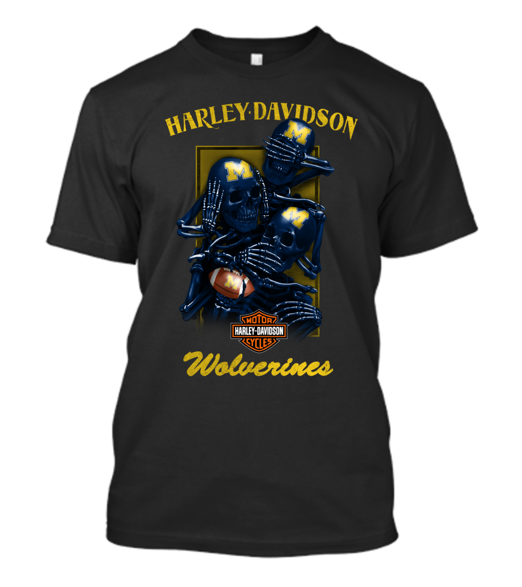 Harley Davidson Motor Cycles Michigan Wolverines T-Shirt