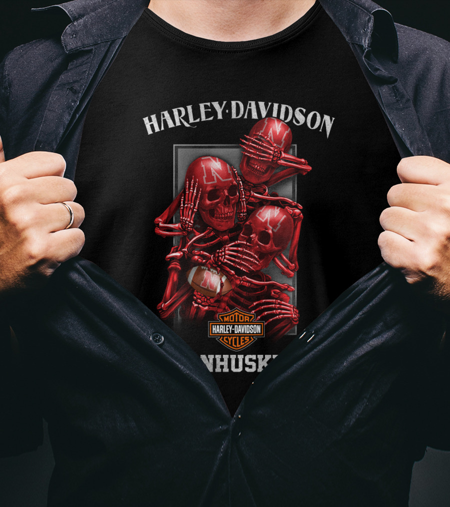 Harley Davidson Motor Cycles Cornhuskers T-Shirt