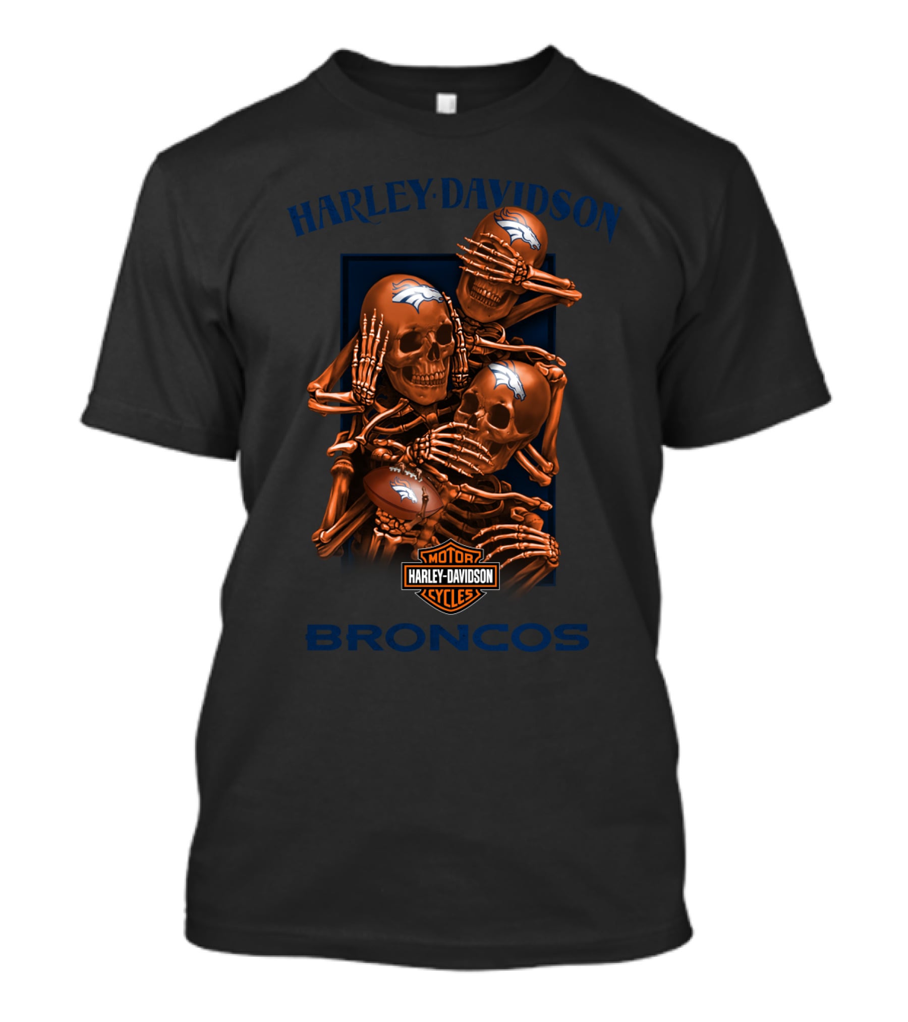 Harley Davidson Motor Cycles Nfl Denver Broncos T-Shirt