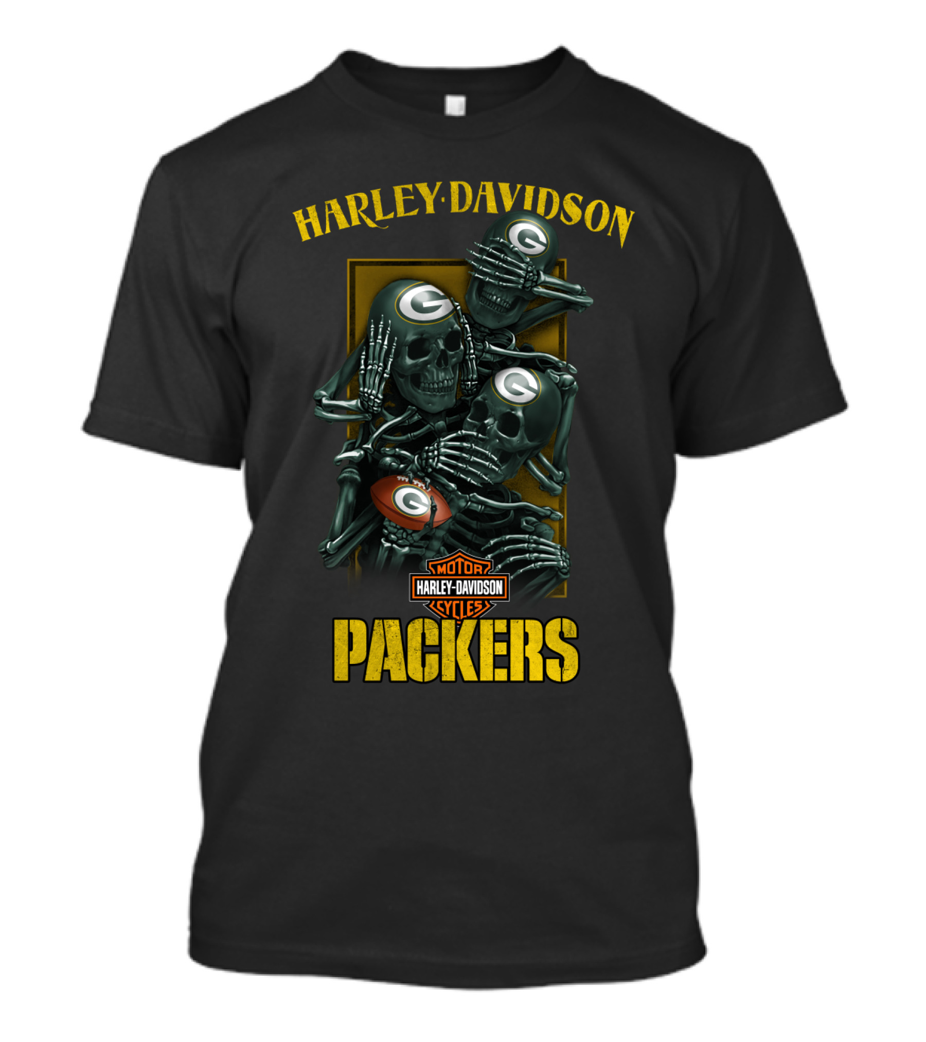 Harley Davidson Motor Cycles Packers Nfl Green Bay Packers T-Shirt