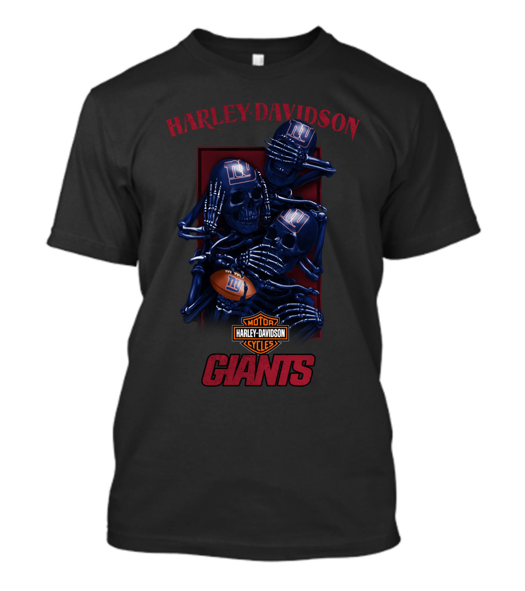 Harley Davidson Motor Cycles New York Giants Nfl T-Shirt