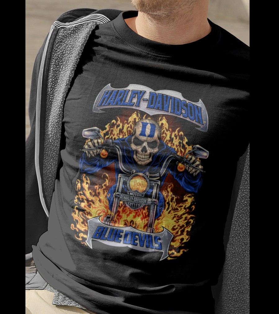 Harley Davidson Blue Devils Motorcycles Ncaa Duke T-Shirt