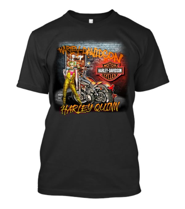 Harley Quinn Harley Davidson Motor Cycles Street Scene T-Shirt