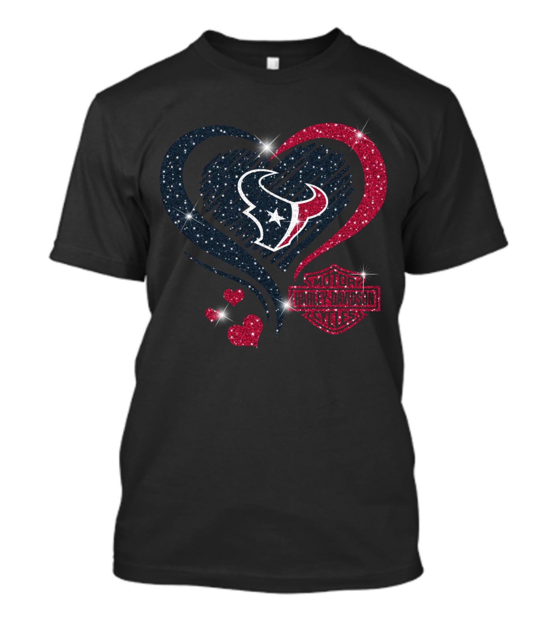 Houston Texans Heart Harley Davidson T-Shirt