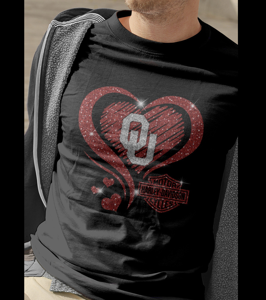 Ou Heart Harley Davidson Styles T-Shirt