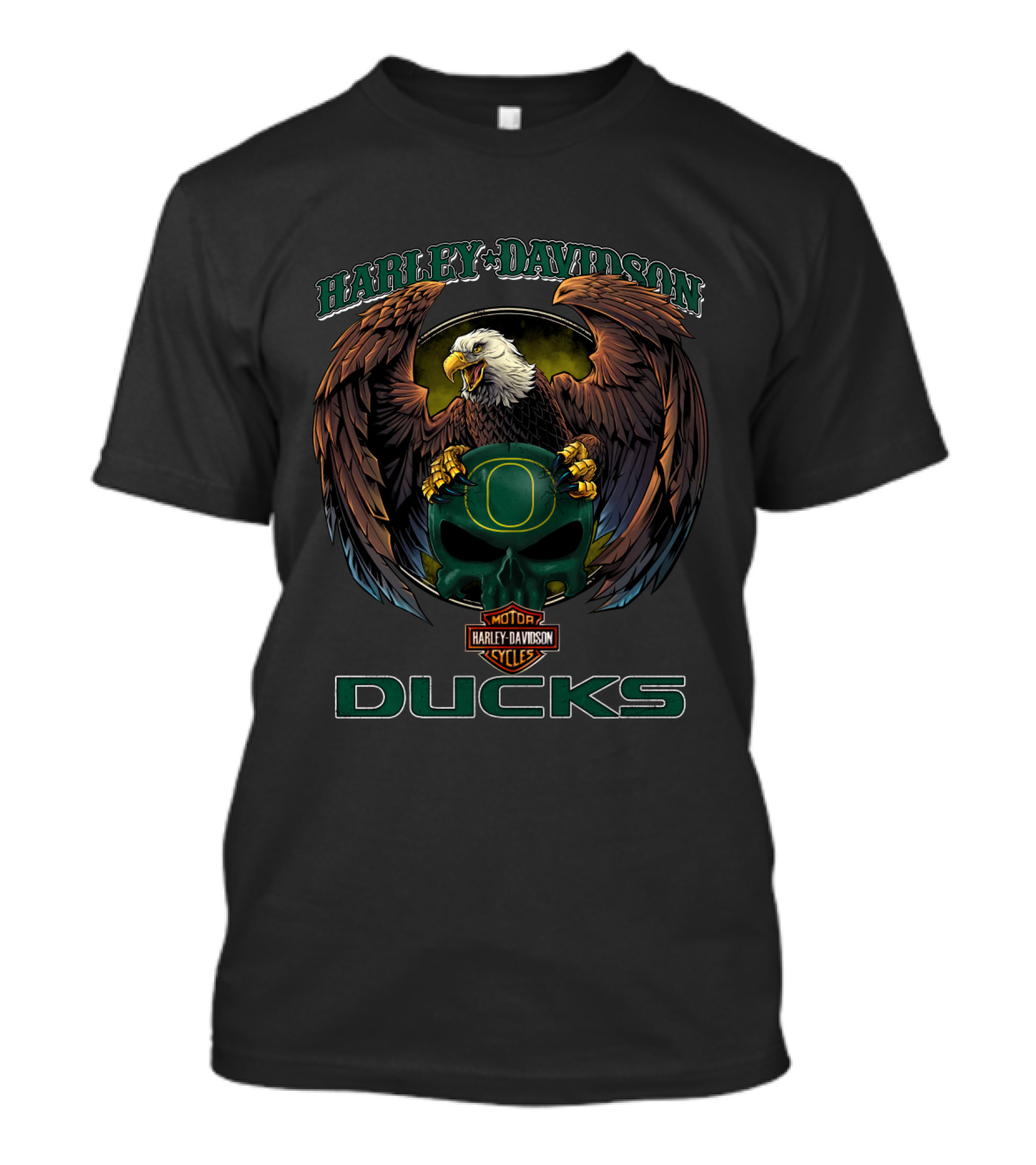 Harley Davidson Ducks Bald Eagle Motor Cycles Oregon T-Shirt