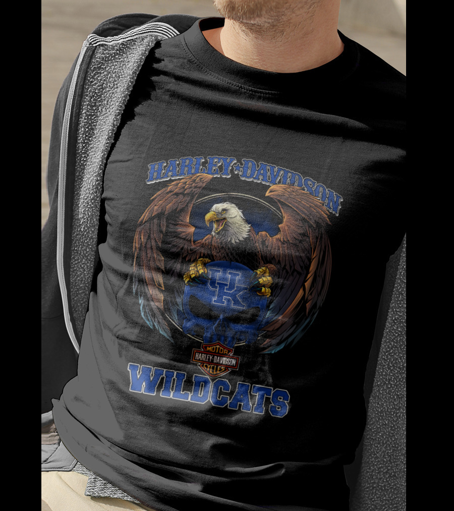 Harley Davidson Motorcycles Kentucky Wildcats Eagle T-Shirt