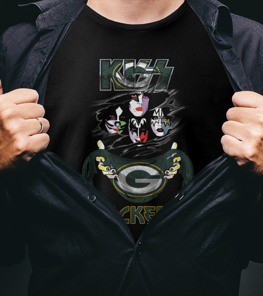 KISS Green Bay Packers Football Collaboration T-Shirt