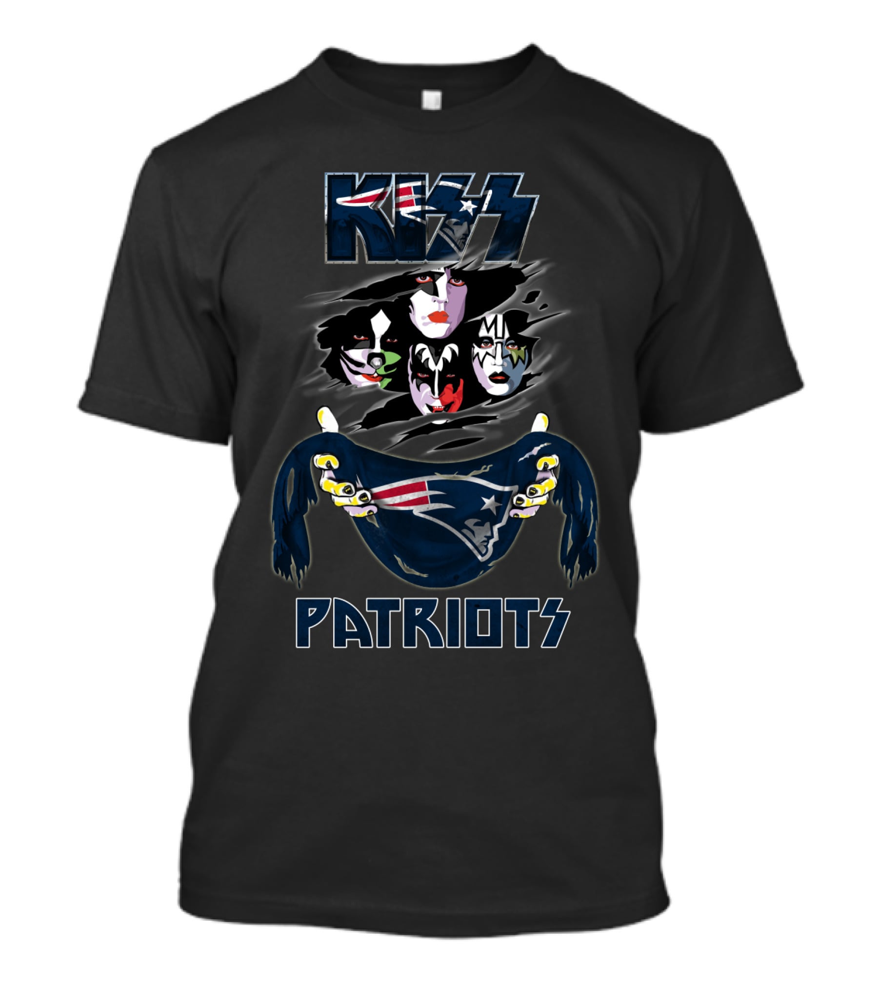 KISS New England Patriots NFL Collaboration T-Shirt