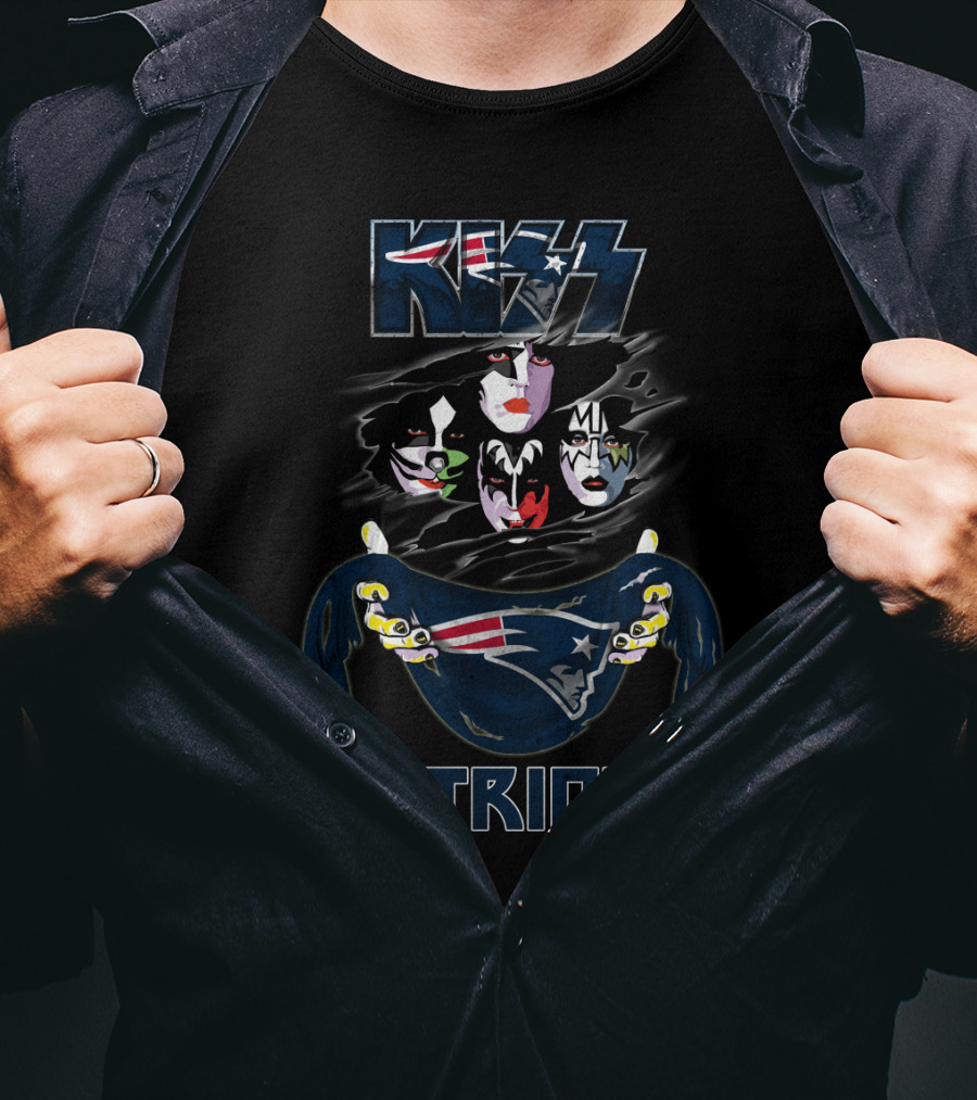 KISS New England Patriots NFL Collaboration T-Shirt