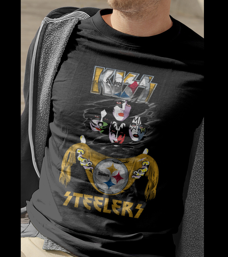 Kiss Steelers Pittsburgh Nfl Champs Fusion Band Tribute T-Shirt