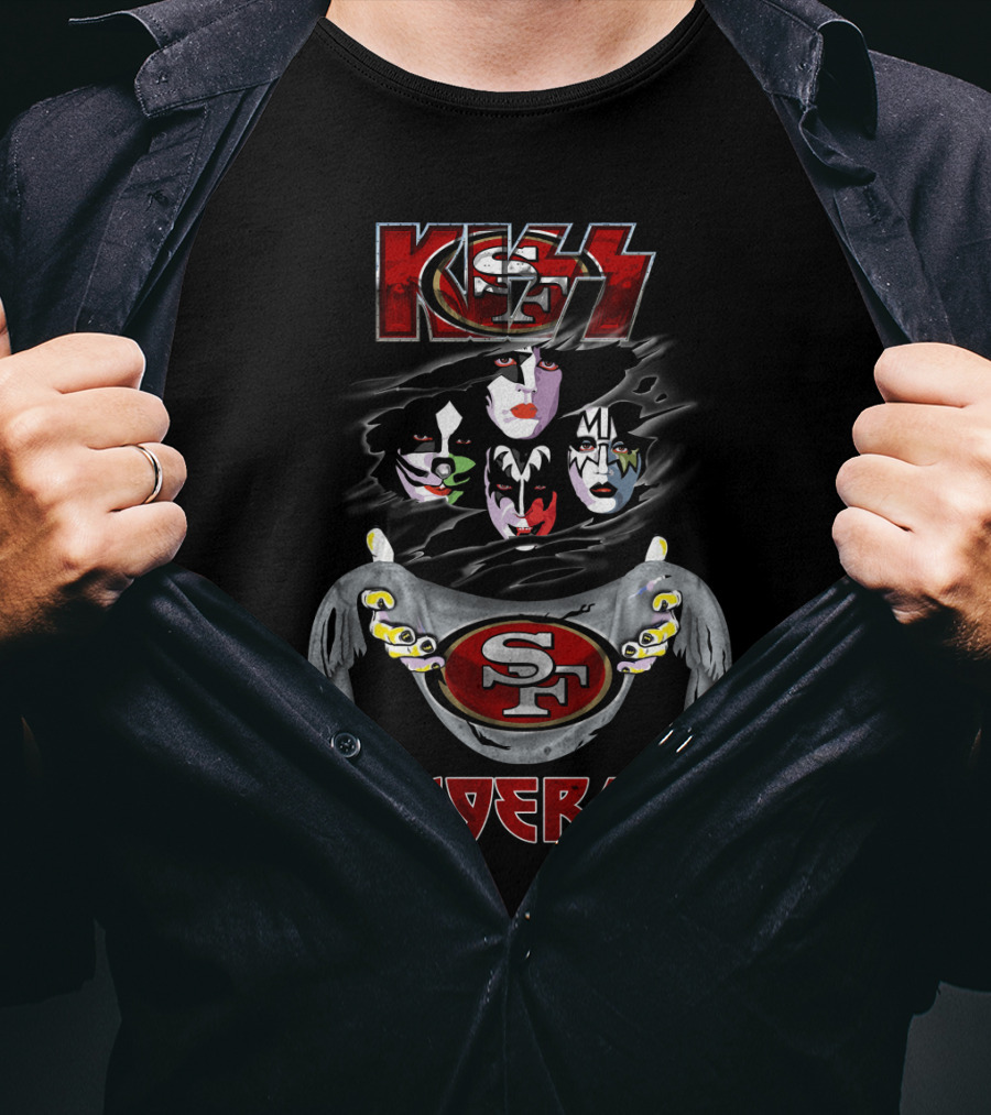 KISS San Francisco 49ers NFL Logo Fusion T-Shirt
