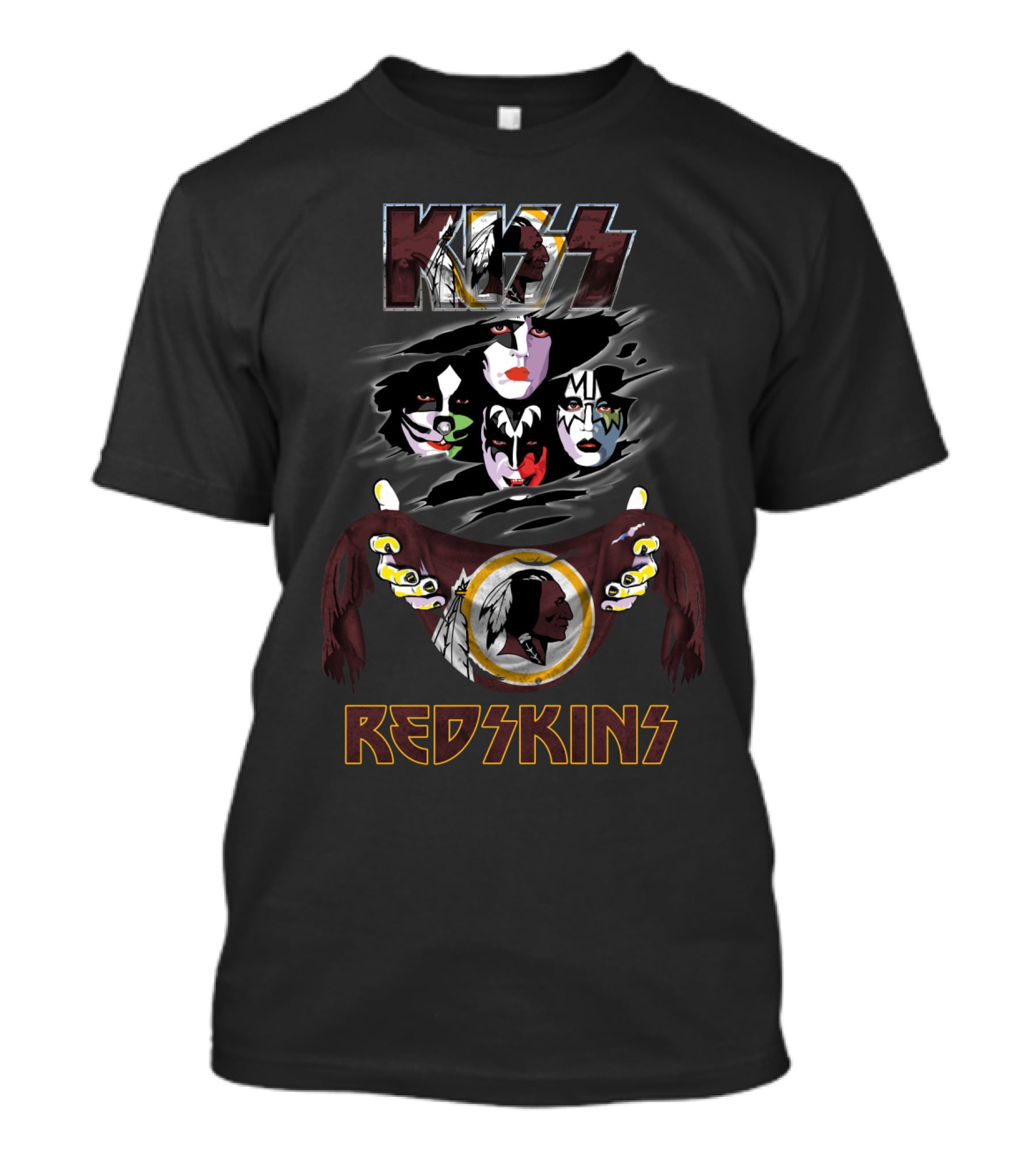 Kiss Redskins Football Team Face Paint T-Shirt