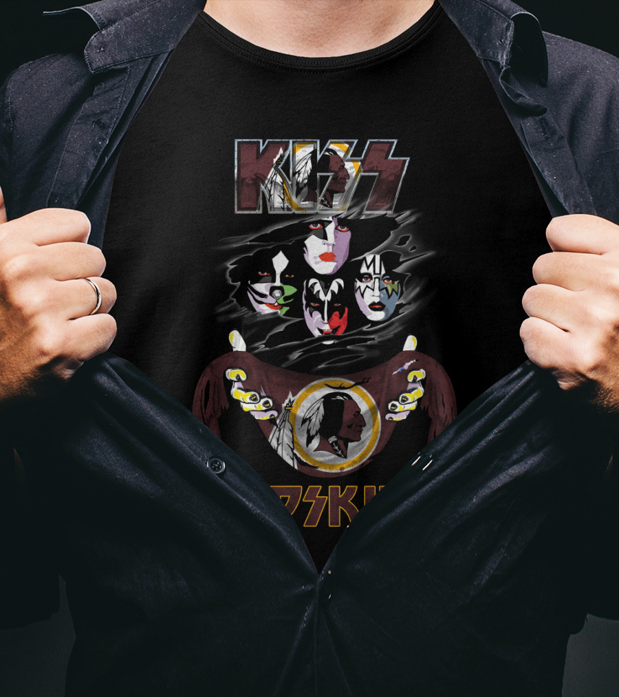Kiss Redskins Football Team Face Paint T-Shirt