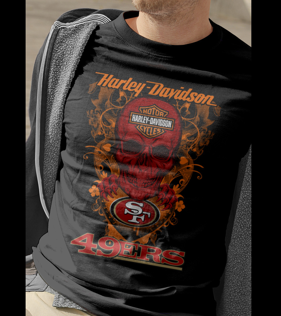 Harley Davidson San Francisco 49ers Skull T-Shirt