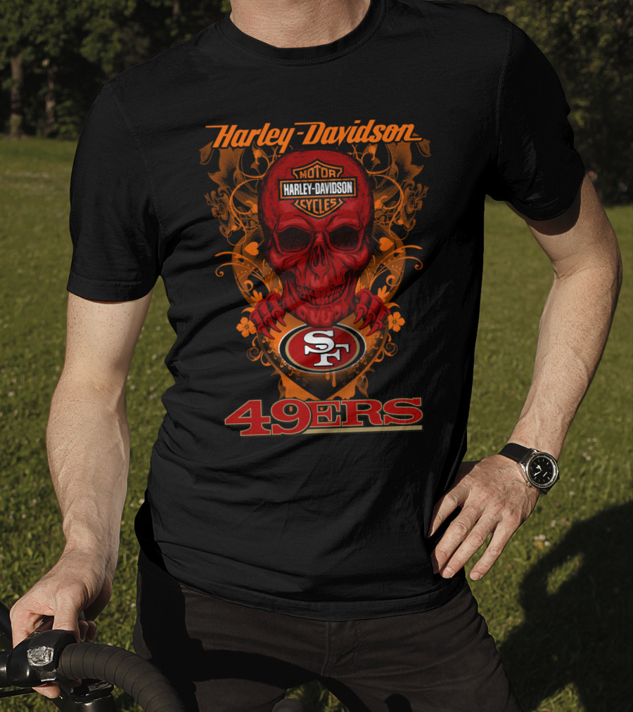 Harley Davidson San Francisco 49ers Skull T-Shirt