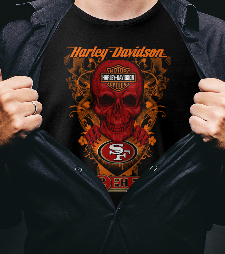 Harley Davidson San Francisco 49ers Skull T-Shirt