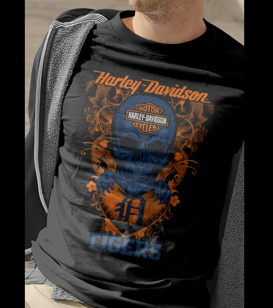 Harley Davidson Motor Cycles Detroit Tigers T-Shirt