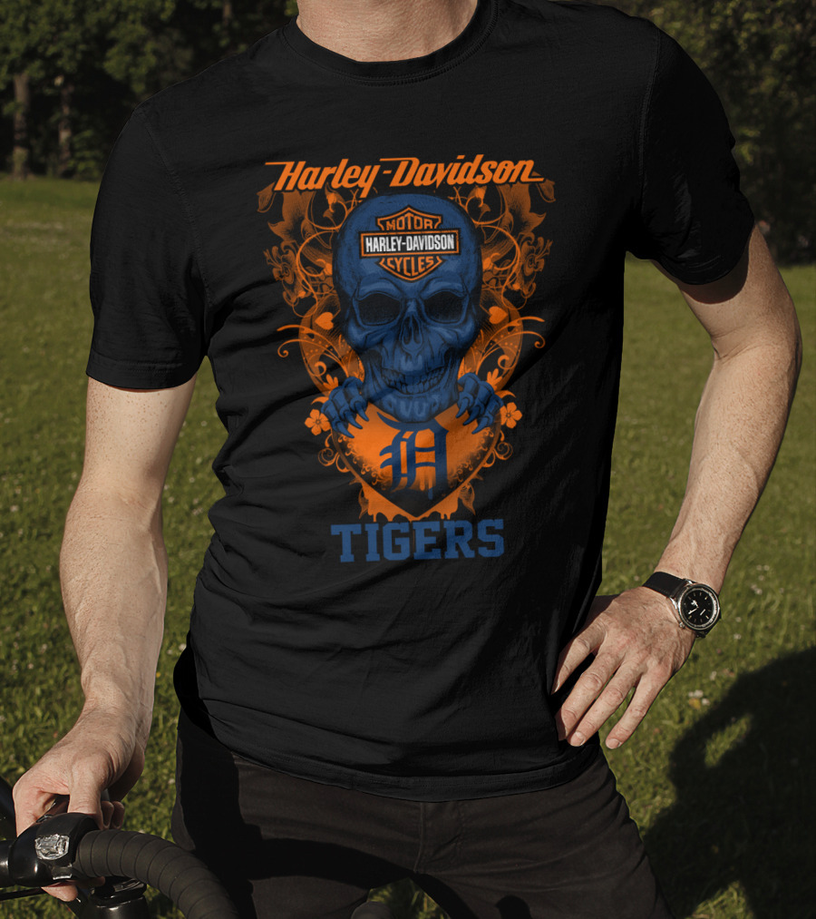 Harley Davidson Motor Cycles Detroit Tigers T-Shirt