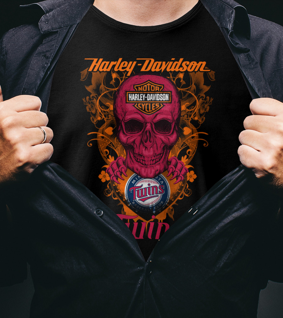 Harley Davidson Motor Cycles Minnesota Twins T-Shirt