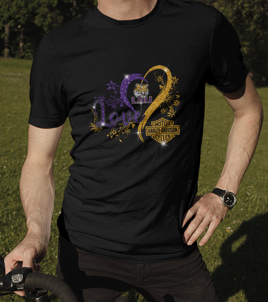 Love Lsu Tigers Harley Davidson Motorcycles T-Shirt