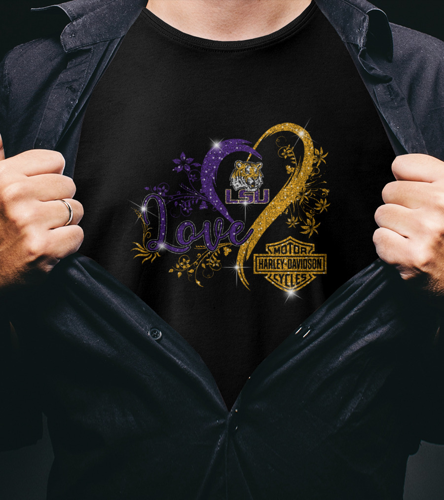 Love Lsu Tigers Harley Davidson Motorcycles T-Shirt