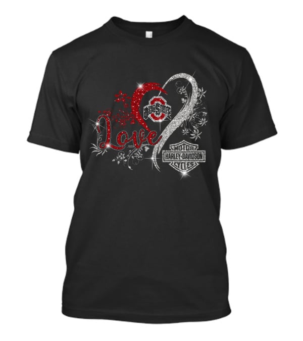 Love Ohio State Buckeyes Harley Davidson Motorcycles T-Shirt