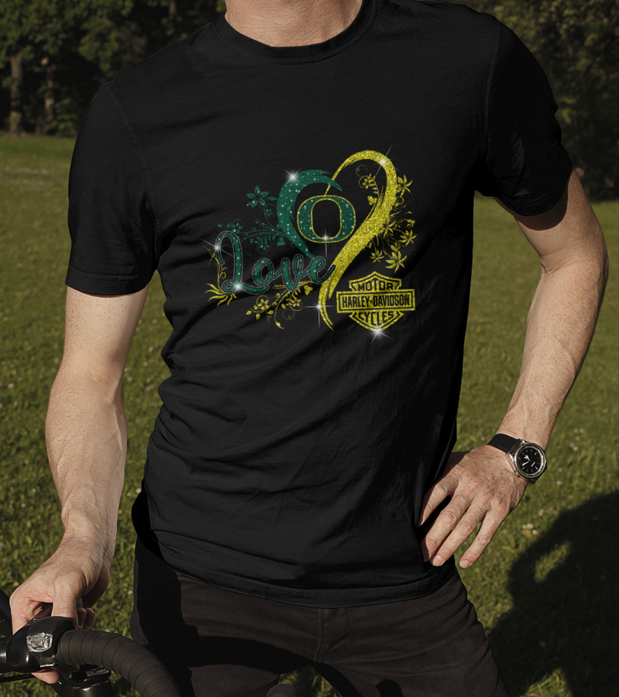 Love Oregon Ducks Harley Davidson Motor Cycles T-Shirt