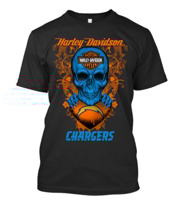 Harley Davidson Los Angeles Chargers Skull T-Shirt