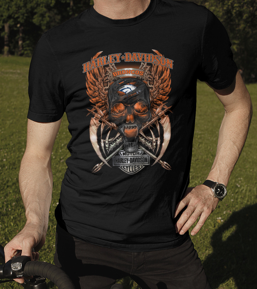 Harley Davidson Broncos Denver Motor Cycles V18Hl T-Shirt