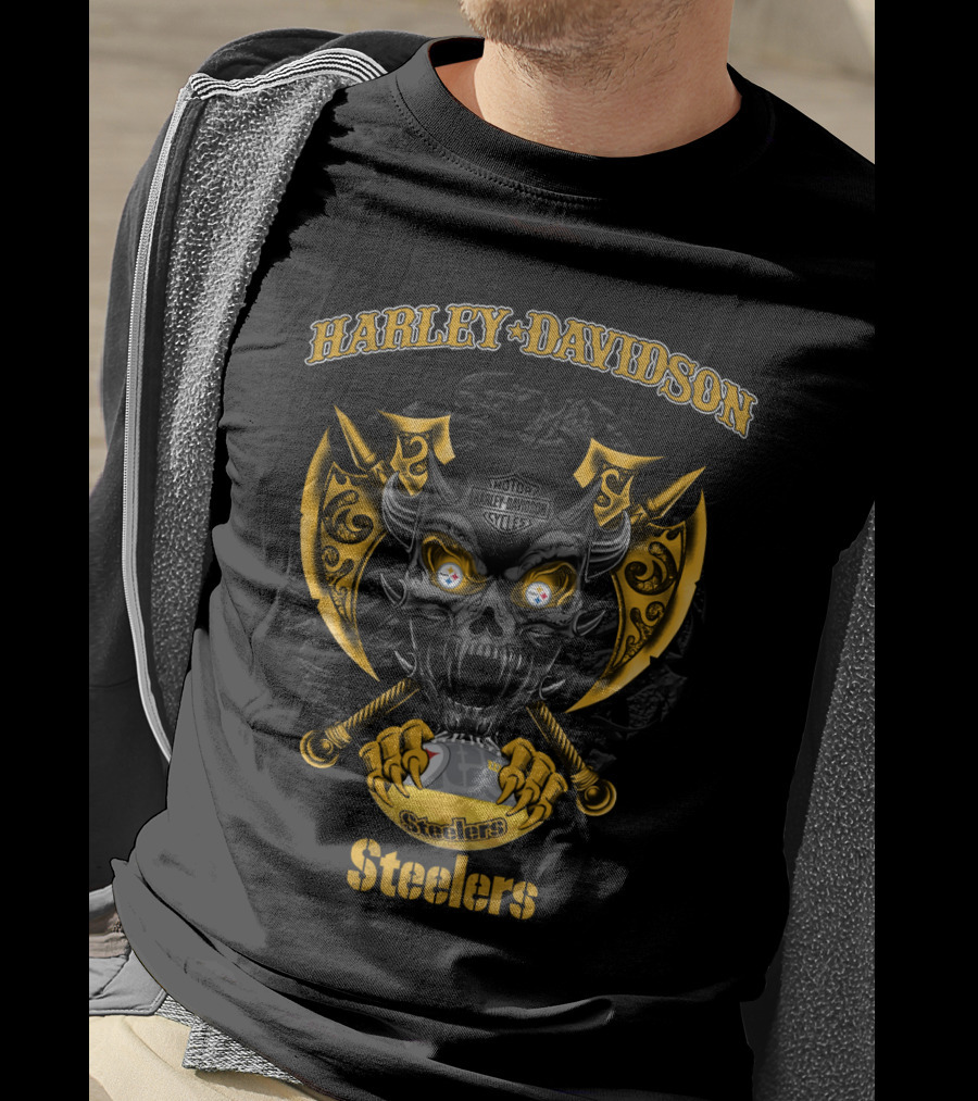 Harley Davidson Motor Cycles Pittsburgh Steelers T-Shirt