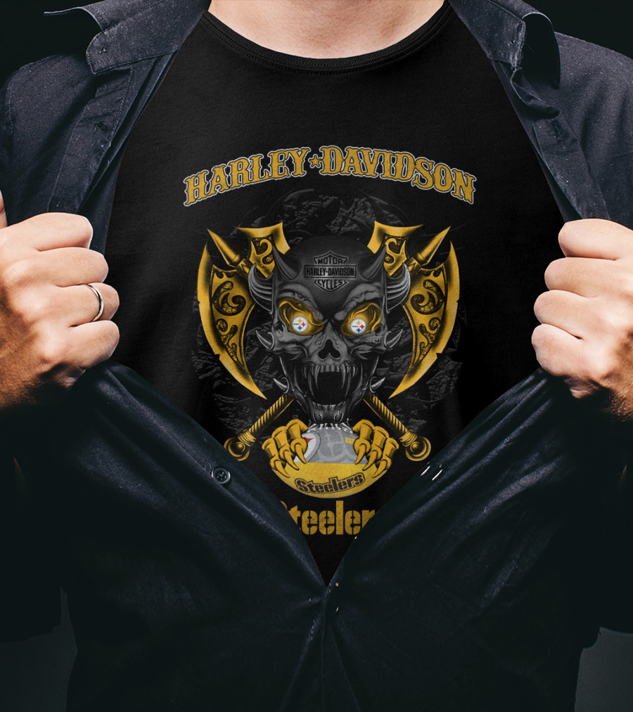 Harley Davidson Motor Cycles Pittsburgh Steelers T-Shirt