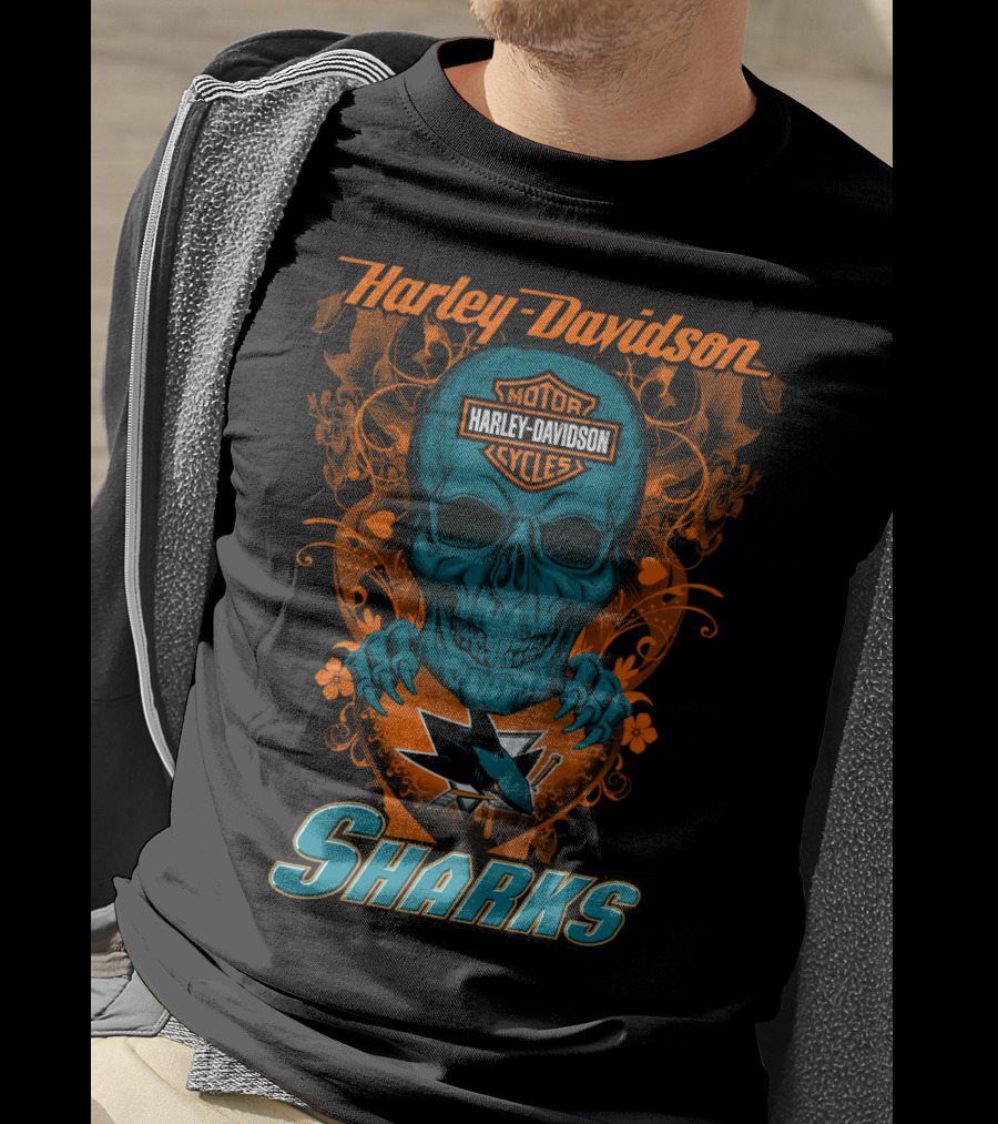 Harley Davidson Motorcycles San Jose Sharks Nhl T-Shirt