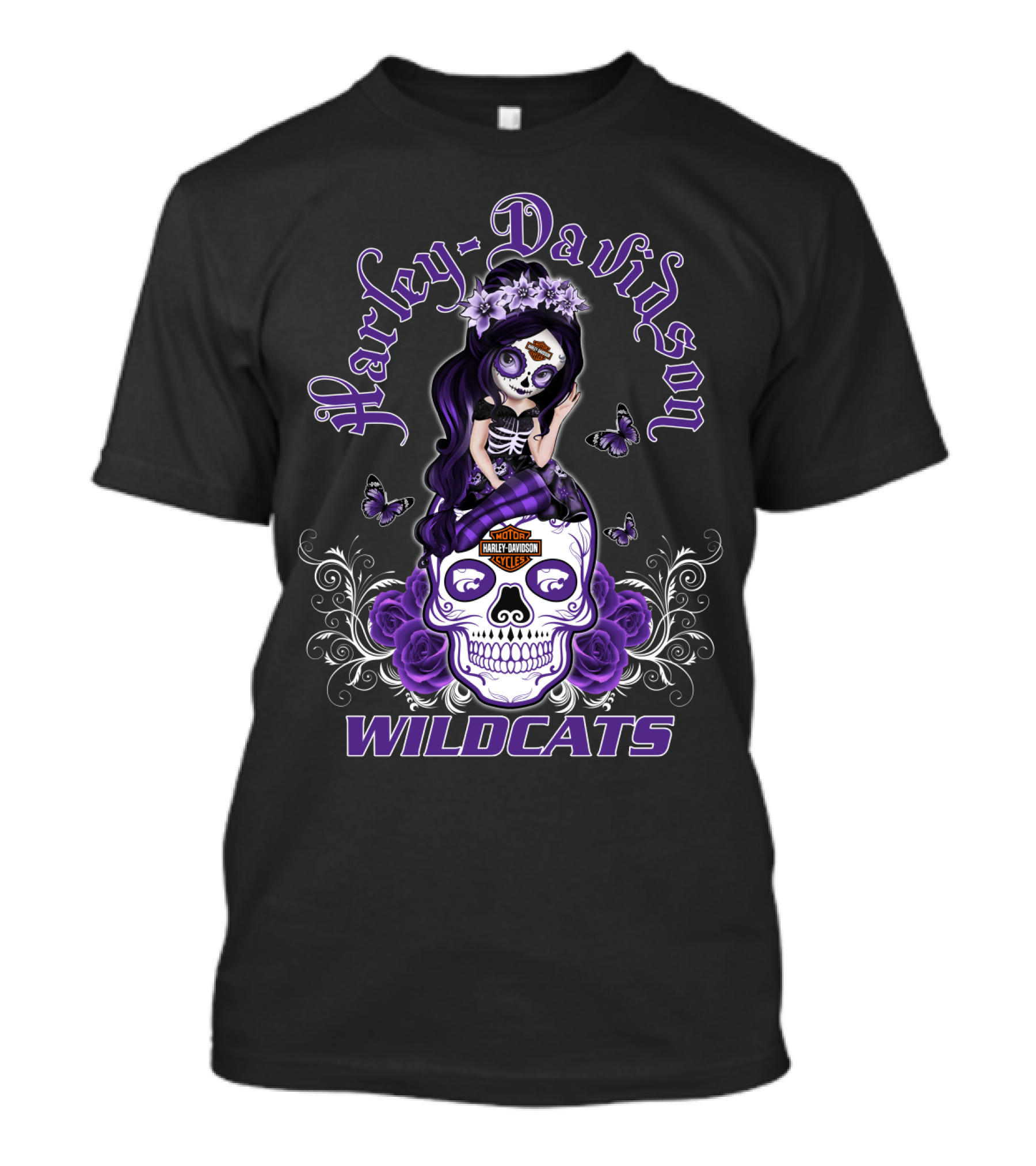 Harley Davidson Hl Girl Kansas State Wildcats T-Shirt
