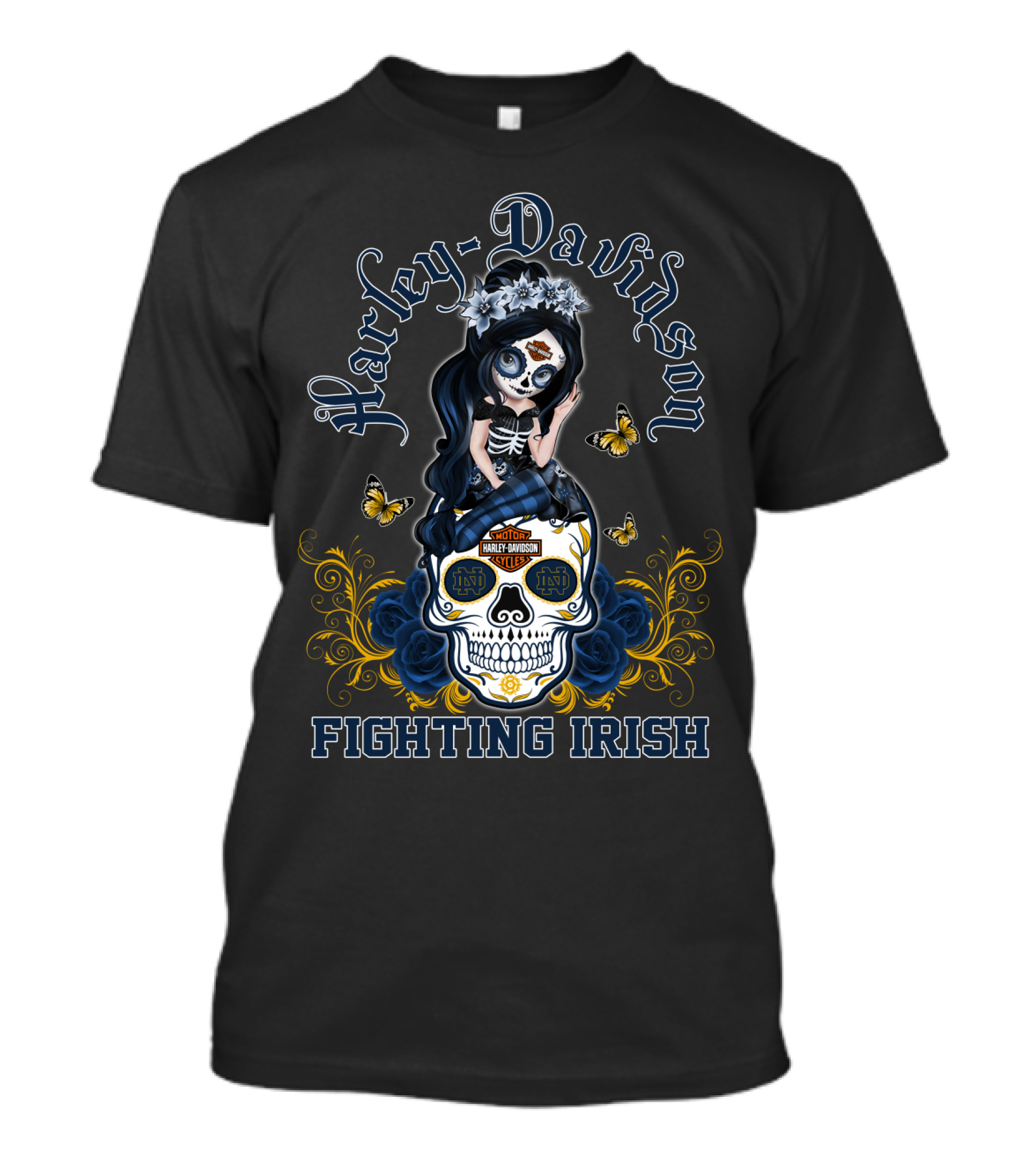 Harley Davidson Fighting Irish Hl Girl Notre Dame T-Shirt