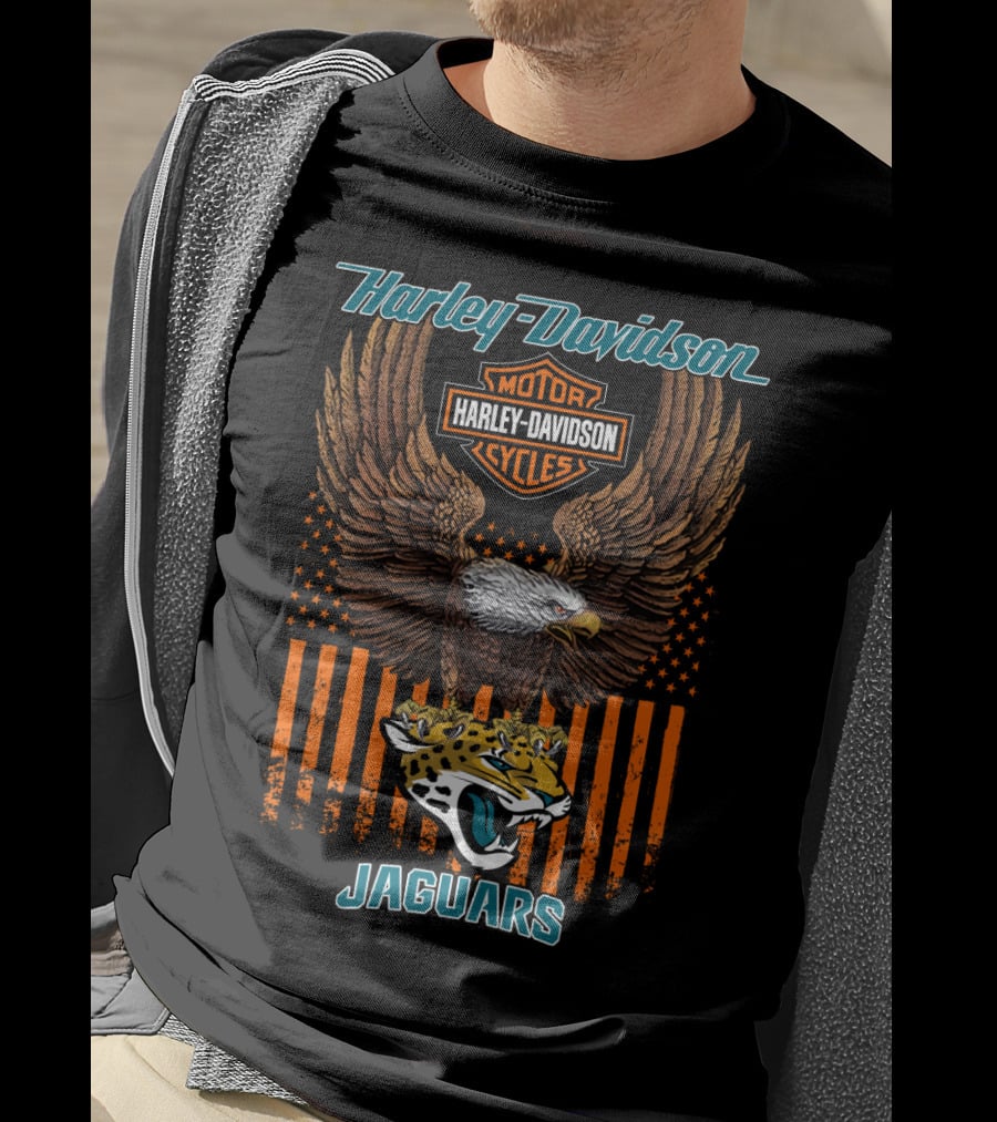 Harley Davidson Motor Cycles Nfl Jacksonville Jaguars T-Shirt