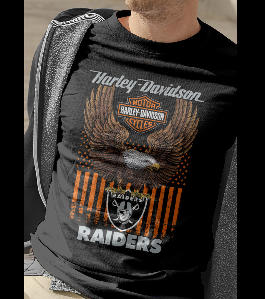 Harley Davidson Nfl Oakland Raiders Eagle T-Shirt