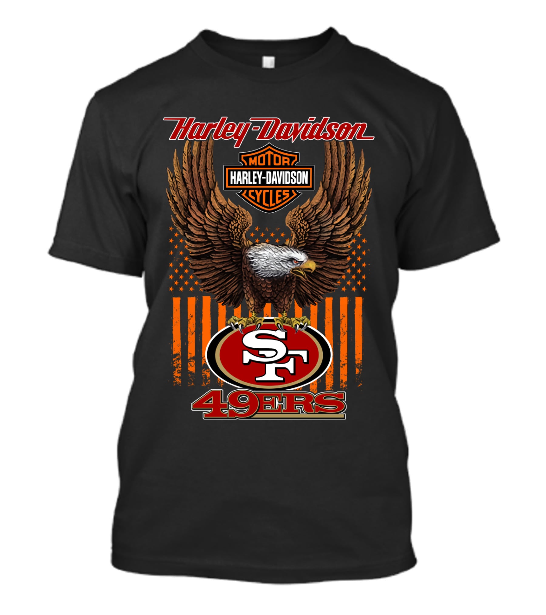 Harley Davidson San Francisco 49ers Nfl Eagle Logo Fusion T-Shirt