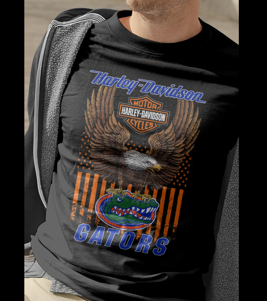 Harley Davidson Motor Cycles Florida Gators Eagle T-Shirt